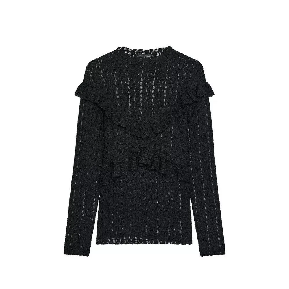 ZARA RUFFLED LACE TOP